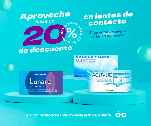 Aprovecha descuento en lentes de conctacto